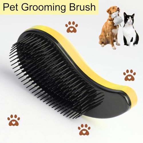 Puppy Brush, Soft Dog Brush for Grooming, Puppy Hair Remover Brush Comb, Grooming Tool for Poodles, Teddy, Yorkies, Maltese, Shih Tzu, Chihuahua, Yellow - color: Yellow