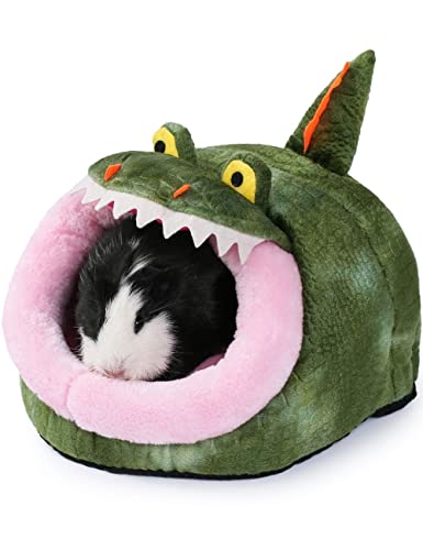 JanYoo Chinchilla Hideout Bed House Toys and Accessories Cage Cave Cute Cube Cup Hide for Bearded Dragon Ferret(L,Crocodile) - color: 3-Crocodile, size: L
