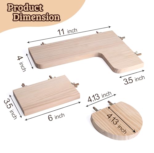 Chinchilla Cage Accessories Hamster Accessories, Chinchilla Toys Wood Platform Dwarf Hamster Cage Board, Chinchilla Cage Sturdy Standing and Jumping Wooden Board for Parrot Cage Rat Cage (Board)