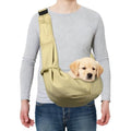 Dog and Cat Sling Carrier Up to 16.5 Lbs, Hand-Free Reversible Pet Sling Carrier with Adjustable Strap and Pocket, (Khaki, 1 Pcs) Intended for Hiking/Camping/Traveling - color: Khaki
