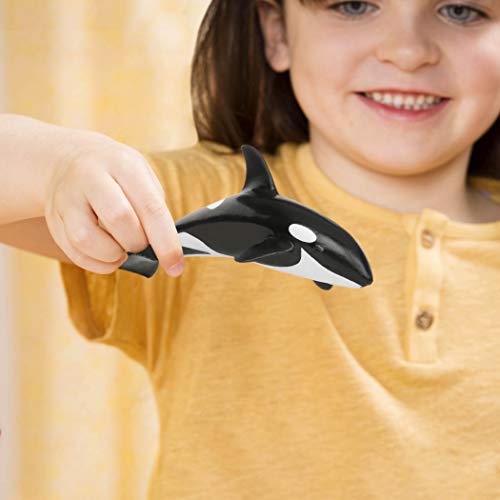 Terra by Battat Sea Life Animals, Ocean Animal Figures Set, 6-Piece Set | 7 ocean animal figures with shark, dolphin, whales, turtle, emperor penguin and baby for sensory bins and play, 3+ Years