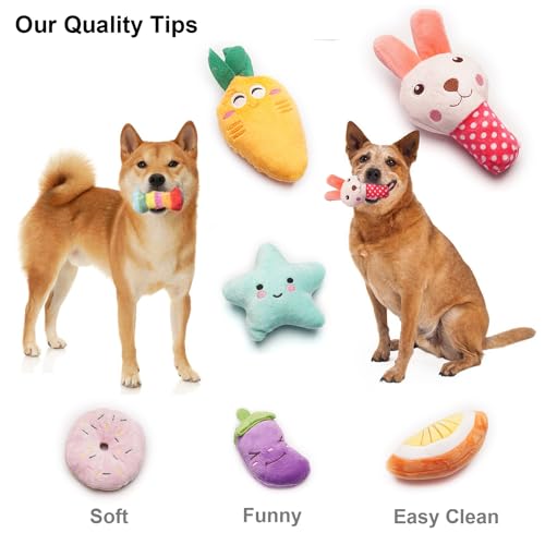 Squeaky Dog Toys for Small Medium Dogs, 9 Pack Stuffed Puppy Teething Toys | Assorted Soft Plush Dog Toys Bundle, Built-In Squeakers, For Puppies Entertainment & Interactive Play ﻿