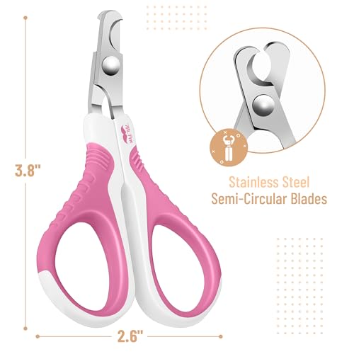Mr. Pen- Cat Nail Clipper, Stainless Steel | Professional Sharp Cat Claw Trimmer for Small and Medium Cats, Pet Nail Clipper with Sturdy Non Slip Handle - color: Dark Pink