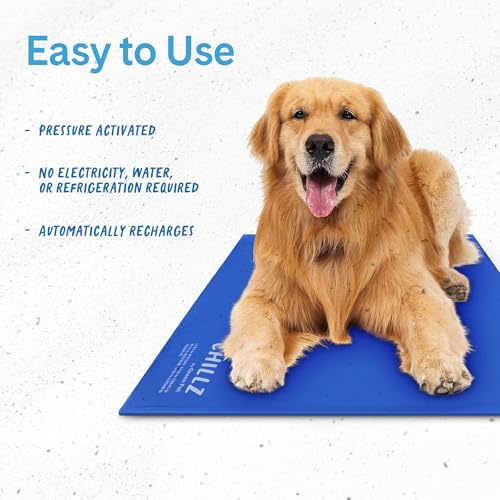 The Green Pet Shop Chillz Gel Mat, Extra Large - Pressure-Activated Cooling Pad for Pets Over 50 lbs - Non-Toxic, No Water or Refrigeration Needed - Ideal for Home, Travel & Crates - size: XL
