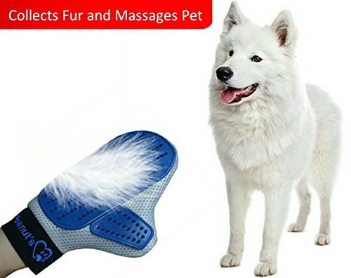 Mr. Peanut’s Pet Grooming Glove – Deshedding Hair Removal Mitt with Gentle Silicone Tips, Adjustable Wrist Strap & Breathable Mesh; Perfect for Dogs, Cats, Rabbits & Small Pets