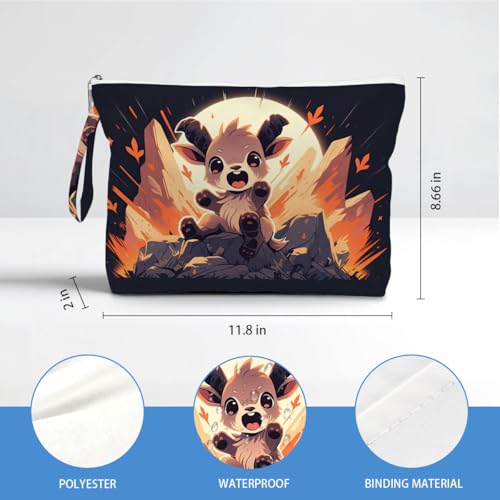 ENGVZ Wet Dry Bag, Waterproof Travel Pouch, Large Zipper Bag For Swimsuits, Diapers, Toiletries, Makeup, Women And Girls - color: Cute Goat