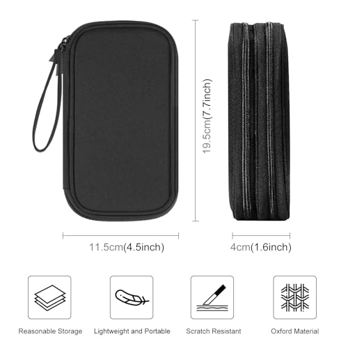 Electronic Accessories Carry Case, Electronic Accessories Organizer Carry Bag, Travel Cable Organizer Pouch, Portable Waterproof Double Layers All-in-One Storage Bag for Cord, Charger, Earphones (M) - size: M