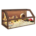 PROLEE Hamster Cage Large Chewproof, 40" x 20" x 20" Sloped Mice and Rat Habitat with Clear View, Solid Built with Lockable Design and Openable Top, Walnut - color: Walnut
