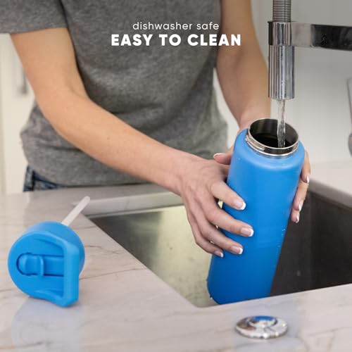 Simple Modern Insulated Water Bottle with Straw | 22oz | Orange | Summit Stainless Steel Water Bottles, Metal Cup | Leak Proof for School, Gym, Travel, Sports | Mango - color: -Mango, style: 22oz