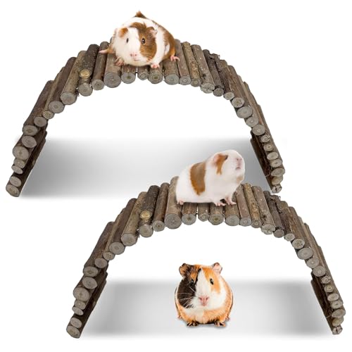 Hamiledyi 2PCS Hamster Bridge Long Wood Dwarf Hamster Climbing Ladder 25.6×3.5IN Small Animals Cage Accessories for Syrian Gerbils Mice Rat Sugar Glider Wooden Hideout Toy - size: 25.6" × 3.5" (2 pcs)