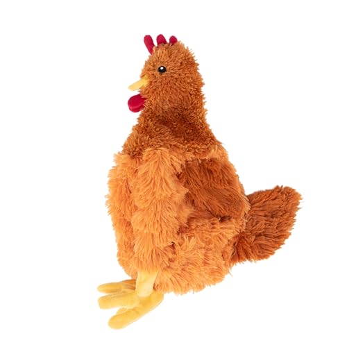 Best Pet Supplies Interactive Squeaky Dog Toy - Crinkle Chicken, Brown | Stuffing Free Body, Soft, Squeaks & Crinkles, No Mess, Perfect for Moderate Chewers, Toss and Fetch Play - color: Crinkle Chicken (Brown), size: Large