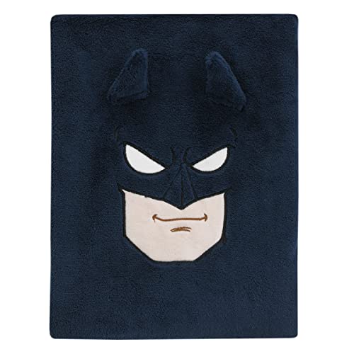 NoJo Warner Brothers Batman The Caped Crusader Navy, Gray and Yellow Batman Character Shaped Blanket - color: Batman the Caped Crusader