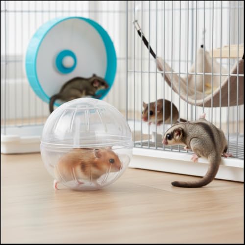 White Silent Exercise Ball Plastic Spinner Hamster Running for Sugar Gliders Small Mice Gerbils Multiple Colors Hamster Exercise Ball，Small Animal Exercise Wheels，Animal Health Supplie