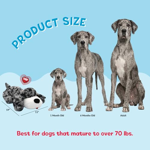 Snuggle Puppy Heartbeat Puppy Toy for Large Breeds, Breed Buddies Collection-Great Dane, Plush Dog Toy with Real-Feel Pulse and Heat Pack for Crate Time, First Nights, and Rest - color: Large Breed Great Dane