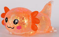 3.94 in Orange Glitter Crawling Axolotl Squishy Slow Rising | Soft TPR, Floating Glitter, squeeze toy, busy hands, stress relief, focus support, home, class, travel, kids and adults - color: Orange