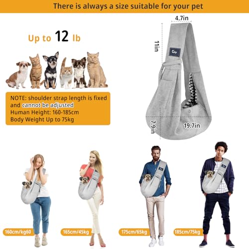 Dog and Cat Sling Carrier - Hands Free Reversible Pet Papoose Bag - Soft Pouch and Tote Design - Suitable for Puppy, Small Dogs Cats Outdoor - color: Classic Grey