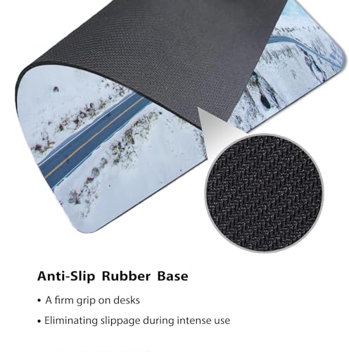 Turquoise Ocean White Sand Beach Mouse Pad, Coastal Highway Road Desk Mat | 9.5"x 7.9", Aerial View Nature Landscape, Cute Smooth & Anti-Slip Mousepad - color: Colorful Design Wknoon-Art 32