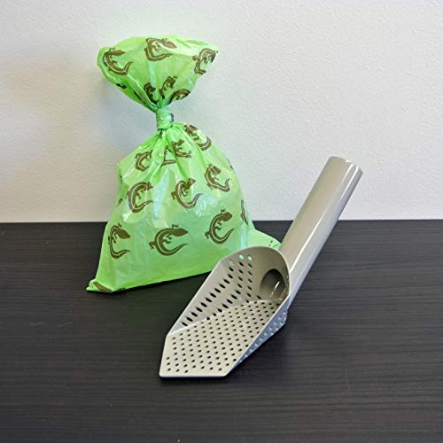 Cold Life Super Scoop Sifter Terrarium Bedding Substrate and Small Pet Cage Cleaner Shovel with 10 ct Poop Bags