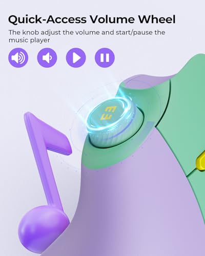 seenda MOU-302 Wireless Bluetooth Ergonomic Vertical Mouse with Volume Knob | Rechargeable 3-device mice for small/medium hands with quiet clicks, 1000/1600/2400 DPI for PC, laptop, MacBook, Green Purple - color: Green Purple