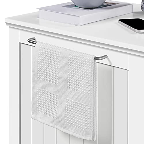 Yaheetech Cat Litter Box Enclosure, Litter Box Furniture Hidden with Towel Bar, Wooden Pet Washroom, Dog Proof Cat Litter Box Cabinet, Indoor Cat House, Side End Table, White - color: White, size: 19 ″ L × 20″ W × 20.5″ H