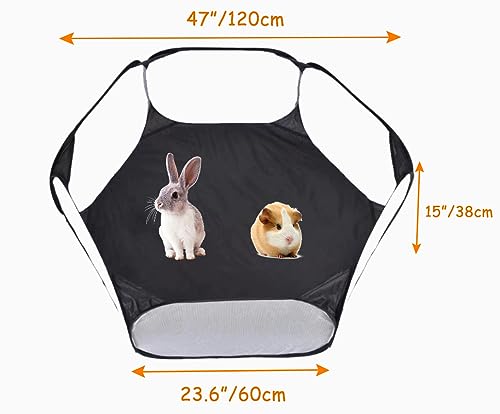 Small Animals Tent, Breathable Transparent Pet Playpen Pop Open Outdoor/Indoor Exercise Fence, Portable Yard Fence for Guinea Pig, Rabbit, Hamster, Chinchillas and Hedgehogs - color: Black