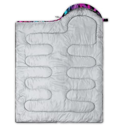 QOOMO Camping Sleeping Bags,3 Season Warm & Cool Weather,Lightweight,Waterproof Sleeping Bags for Adults & Kids,Traveling,and Outdoors,Camping Gear Equipment - color: Pink Leopard print 3