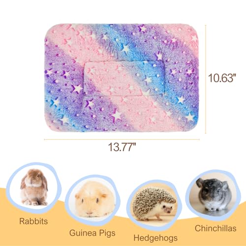 3PCS Guinea Pig Bed, Soft Rabbit Bedding, Fleece Bunny Mat | Warm Plush Cage Liner, Sleeping Blanket for Hamster Ferret Squirrel Hedgehog Rat - color: 04 - (3 Pcs)
