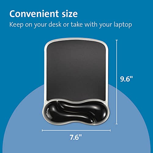 Kensington Duo Gel Wave Mouse Pad & Wrist Rest (K62413WW) Black 9.6L x 7.6W inches (Pack of 4) - color: Black, size: 9.6L x 7.6W inches (Pack of 4), style: Mouse Pad