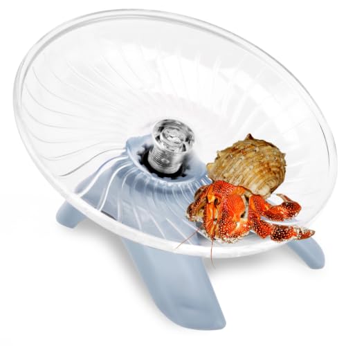 Hermit Crab Exercise Wheel - Silent Running Wheel for Crab Tank Accessories - Small Animal Wheel for Hamster Gerbils Hedgehogs (Blue) - color: Blue