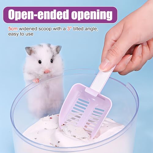 DONGKER Hamster Litter Scoop,Reusable Hanging Hamster Sand Bath Scoop for Guinea Pig Gerbil Rebbits Small Animals Bearded Dragon - color: purple
