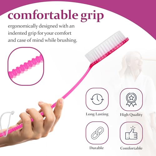 Shower Scrubber Brush, Long Handle, Pink (1 Pack) - color: Pink