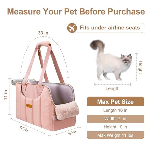 Dog Purse Carrier for Small Dogs Cats Rabbits Up to 12lbs, Lightweight Pet Sling Carriers with Crossbody Strap, Portable Puppy Soft Sided Tote Bag Carrier for Vet,Hiking,Travel Pink - color: Pink