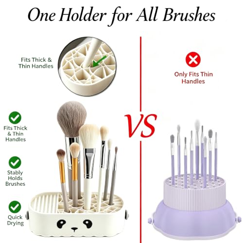 Makeup Brush Cleaner Mat Upgraded 4 in 1 Silicone Makeup Brush Cleaner Bowl Cosmetic Brushes Cleaning Tool Organizer for Storage and Air Drying (Purple)