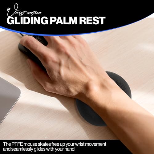 Comfy Glide Palm/Wrist Rest - Smooth Gliding Left and Right-Hand Ergonomic Memory Foam Wrist Support for Mouse or Keyboard - Anti-Fatigue - Stress and Pain Relief for Carpal Tunnel - Jet Black