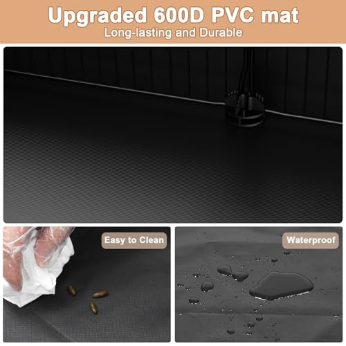 Tresbro Guinea Pig Cage with Waterproof PVC Bottom Liner & One-Hand Release Hook, Triple Fixing C&C Cage for Guinea Pigs, Bunny, Rabbit, Hedgehog, Small Animal Indoor Playpen 48''L x 24''W x 16''H - size: 12 Panels
