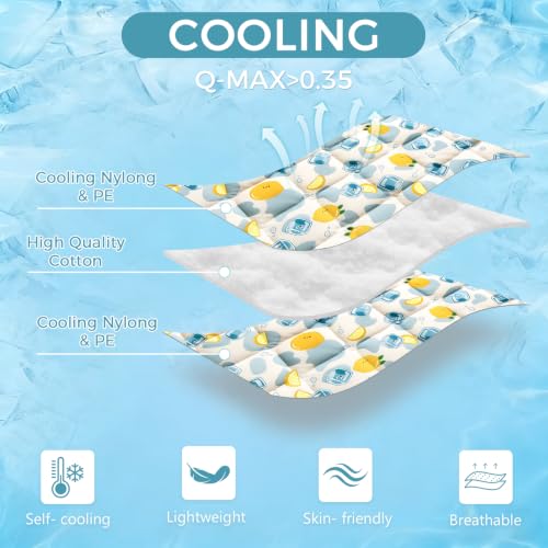 Pet Summer Cooling Blanket - 22.8" x 35.0" Double-Sided Mat Dog Puppy Self ice Cat Pad Bed Cover for Home Outdoor Sofa Sleeping Washable Portable Lightweight Small Medium Large (Blue Duck, S) - color: DD/Blue Ice