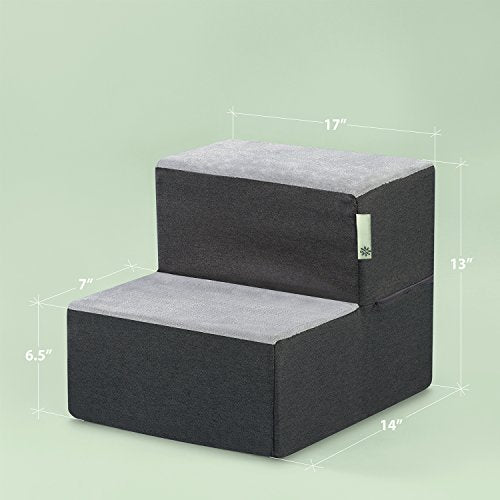ZINUS Easy Pet Stairs, Pet Ramp, Pet Ladder, X-Small, Grey - size: X-Small