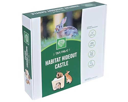 Small Pet Select Habitat Hideout Castle, Medium, Rabbit & Guinea Pig | Cozy Chewable Hideout, Natural Enrichment, For Bunnies, Chinchillas, Guinea Pigs & Other Small Animals - style: Castle-Medium