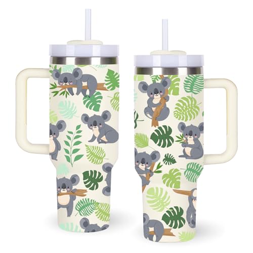 momocici 40oz Koalas Tumbler with Handle Gifts for Women.Koala Lover Cups Tumbler Gifts for Women.40 oz Birthday Christmas Koala Cup Tumblers for Koalas Lover. - style: Koala