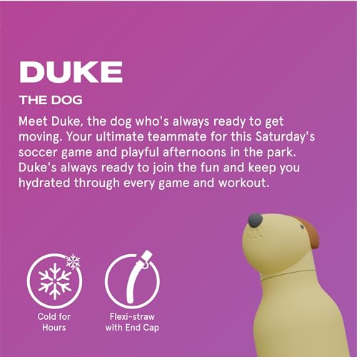 asobu Bestie Water Bottle, Cute Collectible Character, Leak Proof, BPA Free | 16 oz, Stays Cold 24 Hours, Double Wall Vacuum Insulation, Food Grade Stainless Steel, Spill Resistant, Great Gift Idea - color: Dog bottle