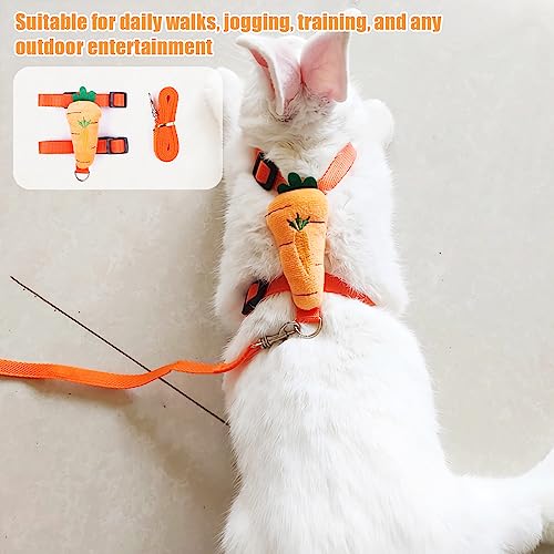 Bunny Harness and Leash for Rabbits,2 Pack Adjustable Bunny Harness,Cute Vest Harness and Leash Set, for Rabbit,Kitten, Puppy, Pig and Small Pet Animals