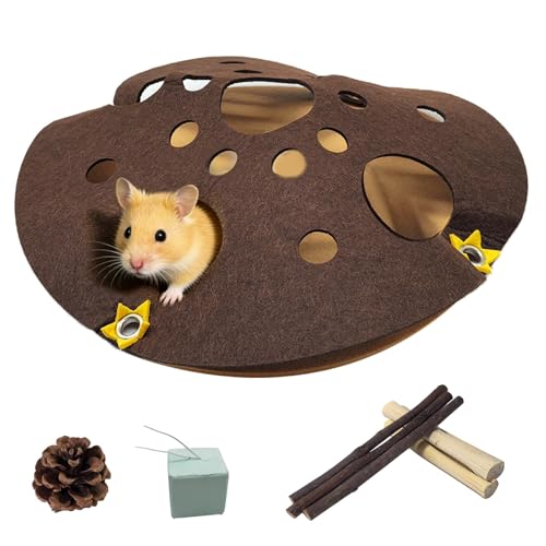 Hamster Tunnel Syrian Hamster Hideout Maze Cage Accessories with Chew Toys for Gerbils Dwarf Mouse - size: Small