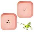 2 Pcs Leopard Gecko Potty Pad,Crested Gecko Potty Latrine，Leopard Gecko Tray，Reptile Litter Box，Portable Gecko Tank Accessories (Pink) - color: Pink