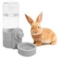 Fhiny Rabbit Water Bottle, 18oz Hanging Guinea Pig Water Bottle No Drip Gravity Automatic Bunny Water Dispenser for Cage Rabbit Waterer for Guinea Pig Bunny Chinchilla Ferret Cat Puppy - color: Grey