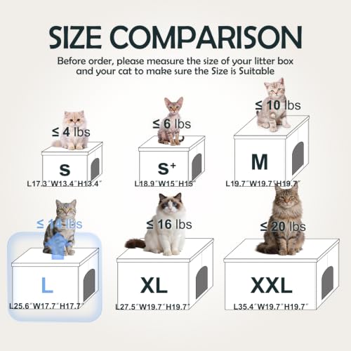 MEEXPAWS Cat Litter Box Enclosure Furniture Odor Control, Large | L Hidden Cat Litter Box Bench Ottoman, Cabinet Dog Proof, Waterproof Inside, Easy Clean, Easy Assembly, Black - color: Black, size: L 25.6'' x 17.7'' x 17.7''