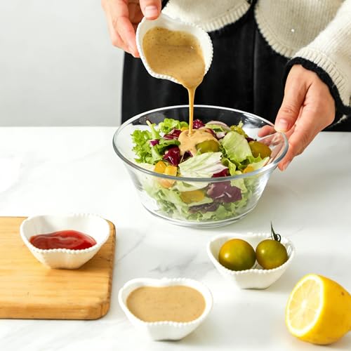 UIBFCWN 12 Pack Ceramic Dipping Bowls, 2oz Soy Sauce Dishes, White Dipping Sauce Bowls/Dishes, Pinch Bowls, Small Dip Bowls Set for Sauce, Side Dish, Condiments, Sushi, Ketchup, Charcuterie Boards - color: Apple, size: 12 Pack