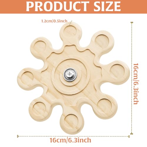 HINGTAI Chinchilla Chew Toys, Natural Wooden Teeth Grinding Guinea Pig Toys for Cage Snowflake- Shaped Rotating Hamster Chew Toys, Chinchilla Cage Accessories Rabbit for Teeth Chewing Supplies