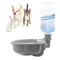 VANNON Gravity Pet Water Bowl, 16oz Anti-Splash Crate Dispenser, Grey | Anti-splash gravity water bowl with a floating disk helps reduce spills while keeping water cleaner for everyday hydration. - color: A-Grey, size: 16oz