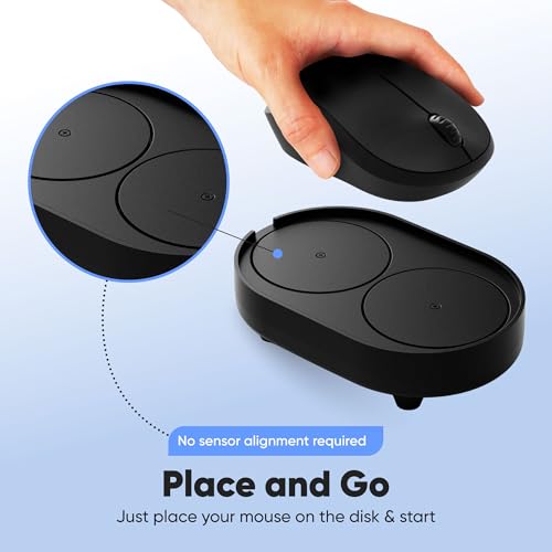 Undetectable Mouse Mover Jiggler, Adjustable Activity, Optional Shut-Off Timer, Random Movement Engine, No Software, Quiet & Undetectable Operation, USA Company (Dual Disc) - style: Dual Disc