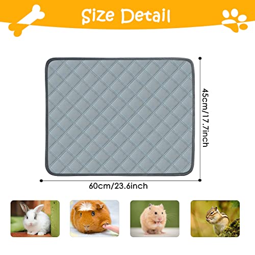 4 Pack Guinea Pig Cage Liners Washable Super Absorbent Guinea Pig Bedding Waterproof Reusable Guinea Pig Pee Pads Anti Slip Mat for Small Animals Rabbit Hamster Rat - 24" x 18" - color: Light Grey, size: 24" x 18" (4 Pack)